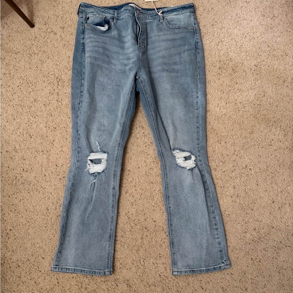 KanCan Light Blue Distressed Flare Jeans